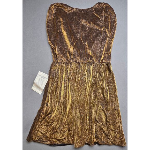 Jessica London Womens Size 16 Cocktail Dress Metallic Gold Knee Length Stretch - Picture 9 of 9